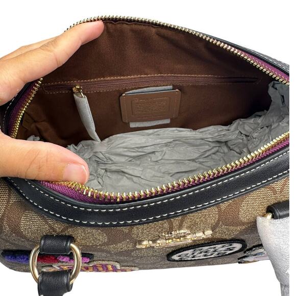 Coach Rowan Satchel In Signature Canvas With Disney Patches - Picture 7 of 12